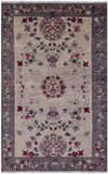 Ivory William Morris Hand Knotted Wool Rug - 5' 0" X 7' 6" - Golden Nile
