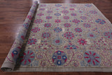 Grey William Morris Hand Knotted Wool Rug - 9' 10" X 14' 5" - Golden Nile