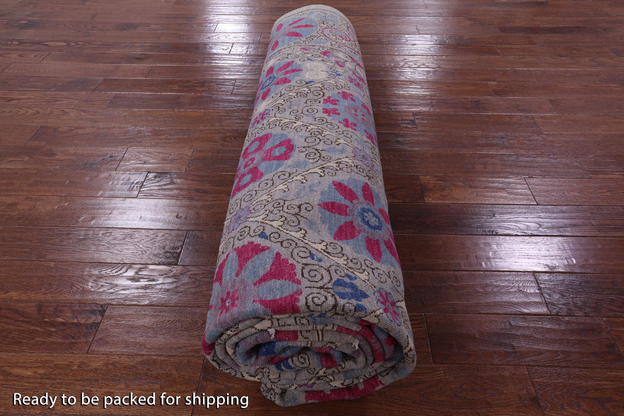 Grey William Morris Hand Knotted Wool Rug - 9' 10" X 14' 5" - Golden Nile