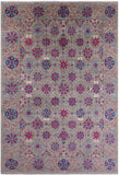 Grey William Morris Hand Knotted Wool Rug - 9' 10" X 14' 5" - Golden Nile