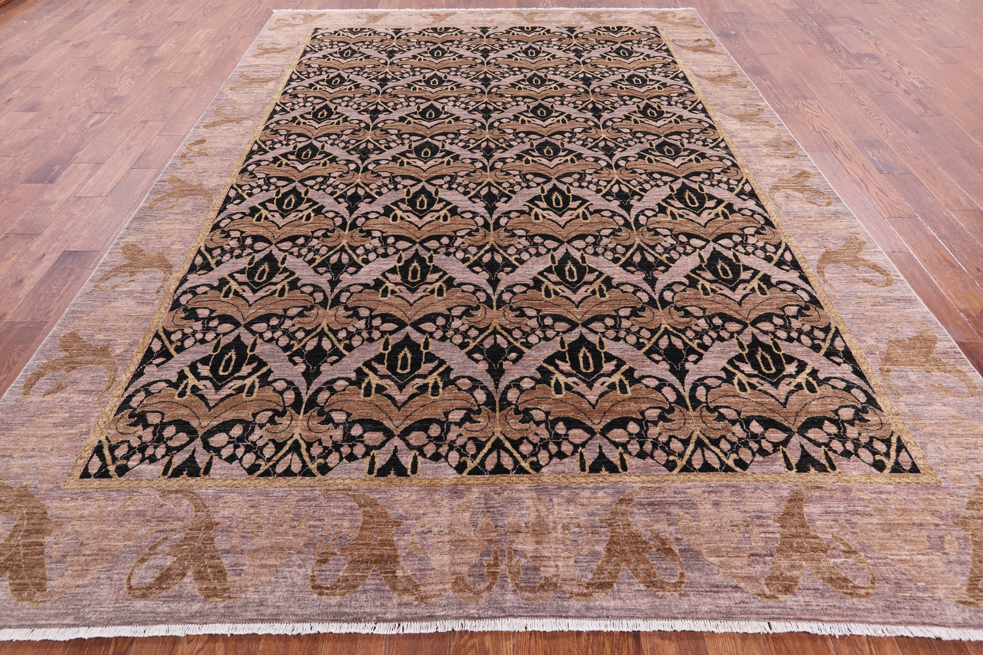 William Morris Handmade Wool Rug - 8' 10" X 12' 3" - Golden Nile
