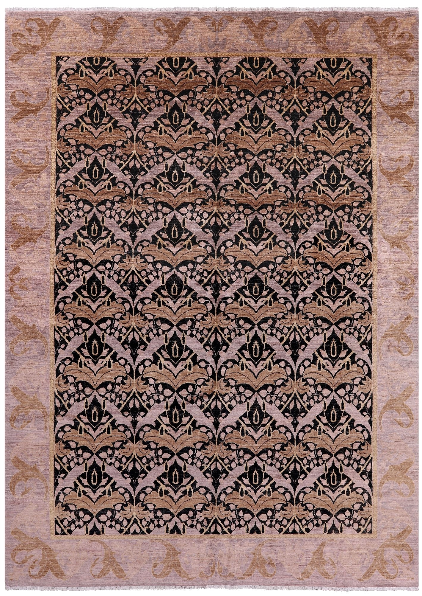 William Morris Handmade Wool Rug - 8' 10" X 12' 3" - Golden Nile