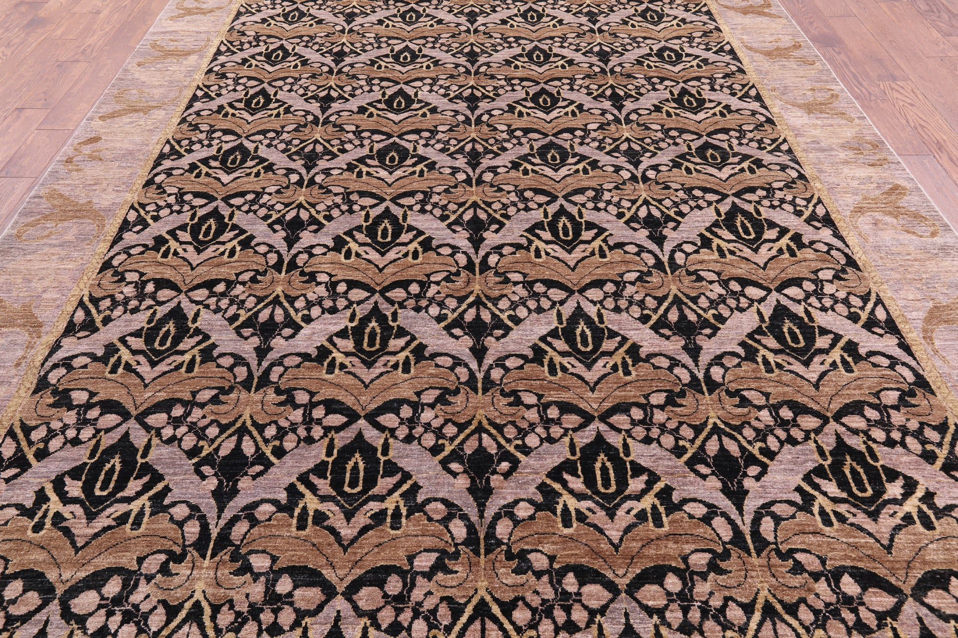William Morris Handmade Wool Rug - 8' 10" X 12' 3" - Golden Nile