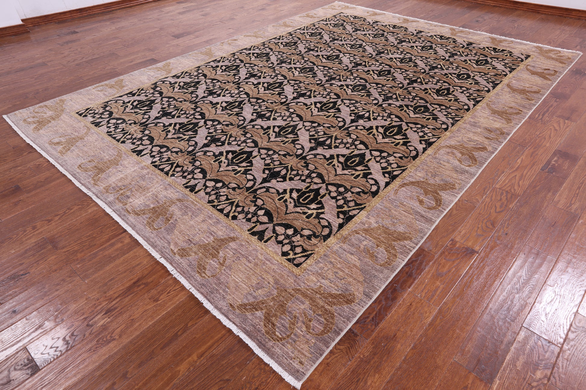 William Morris Handmade Wool Rug - 8' 10" X 12' 3" - Golden Nile