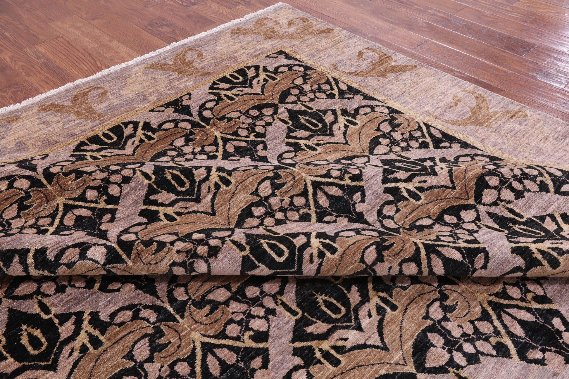 William Morris Handmade Wool Rug - 8' 10" X 12' 3" - Golden Nile