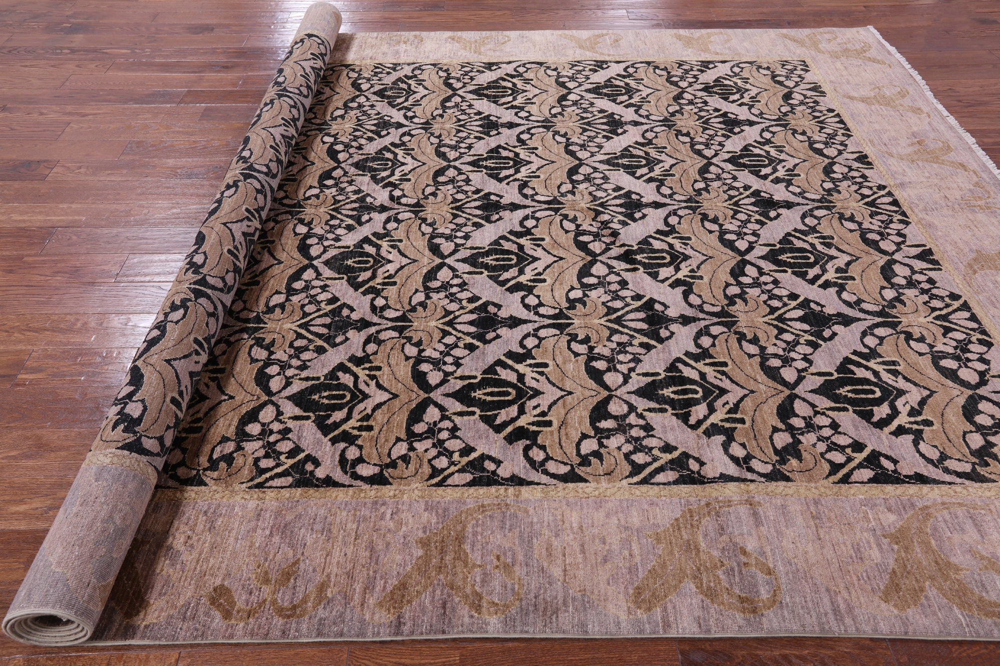 William Morris Handmade Wool Rug - 8' 10" X 12' 3" - Golden Nile