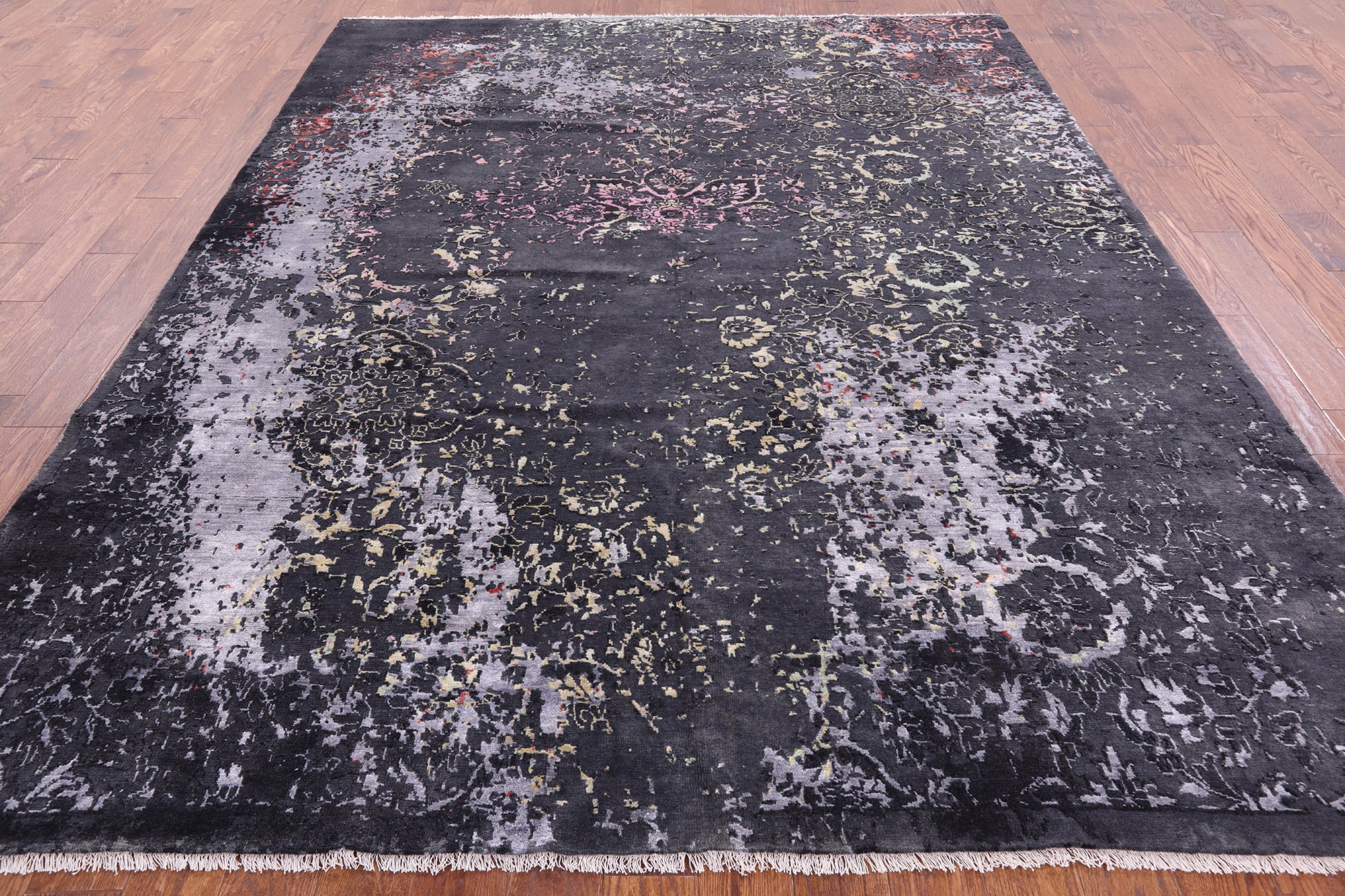 Abstract Contemporary Hand Knotted Wool & Silk Rug - 8' 2" X 10' 4" - Golden Nile