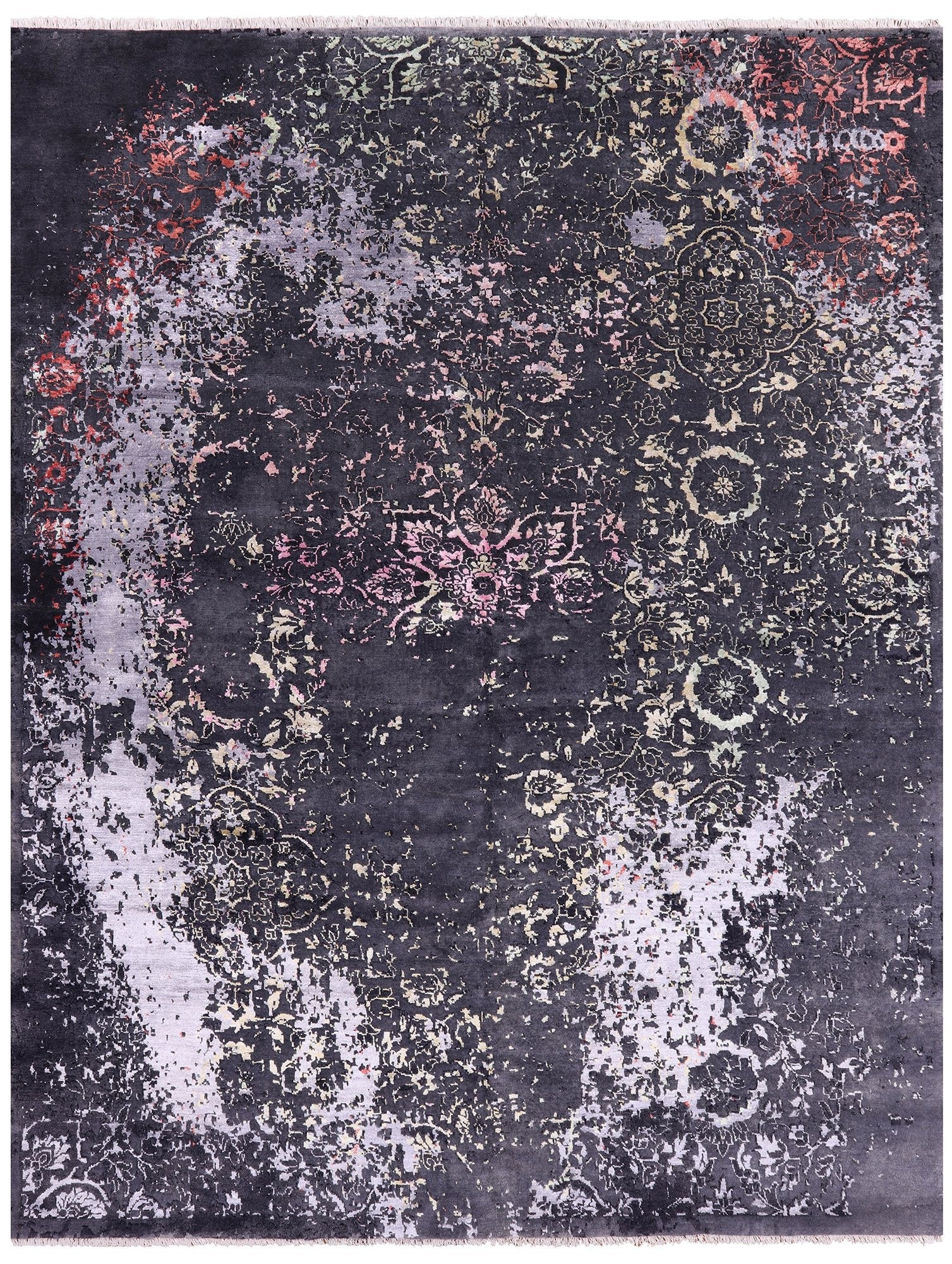Abstract Contemporary Hand Knotted Wool & Silk Rug - 8' 2" X 10' 4" - Golden Nile