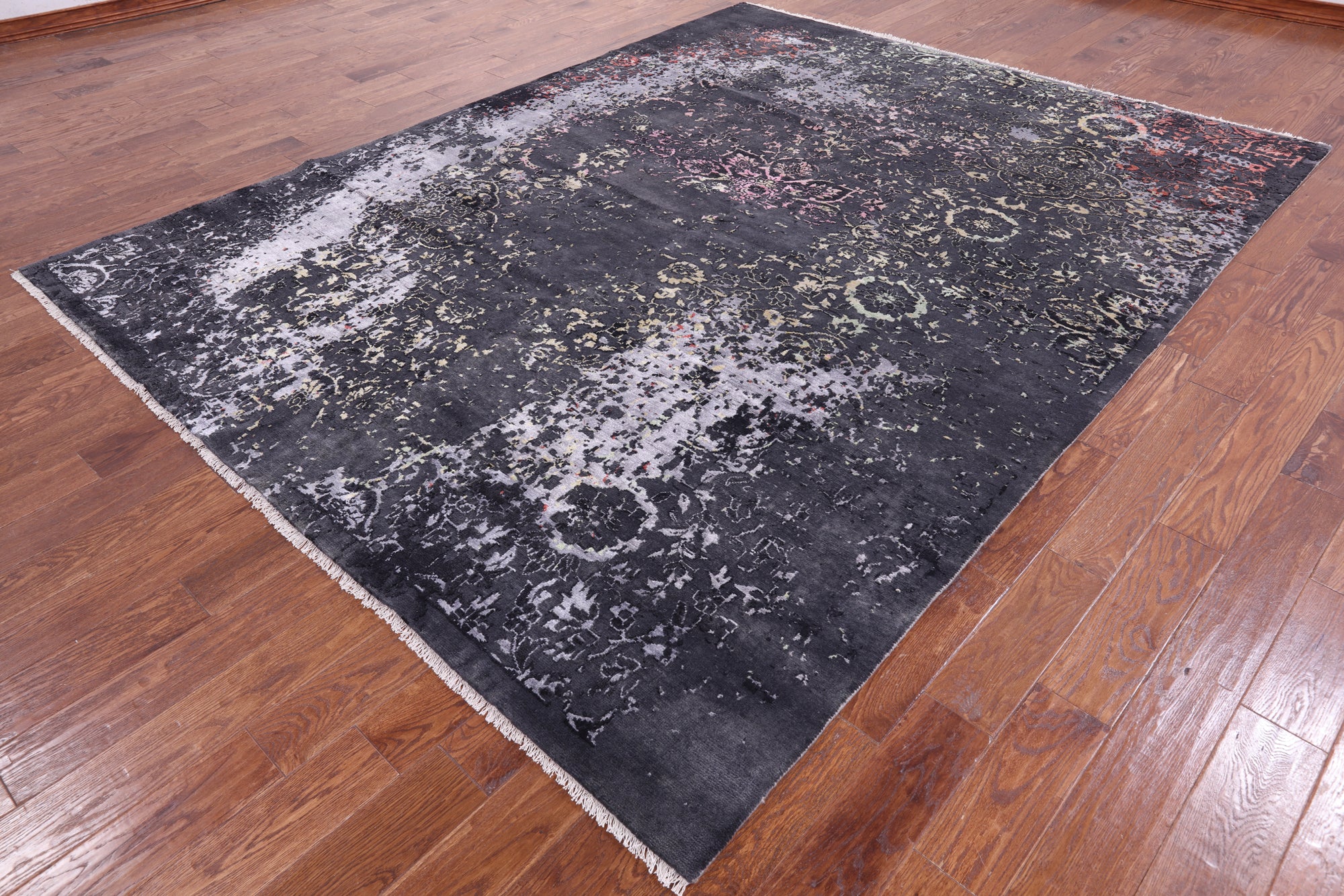 Abstract Contemporary Hand Knotted Wool & Silk Rug - 8' 2" X 10' 4" - Golden Nile