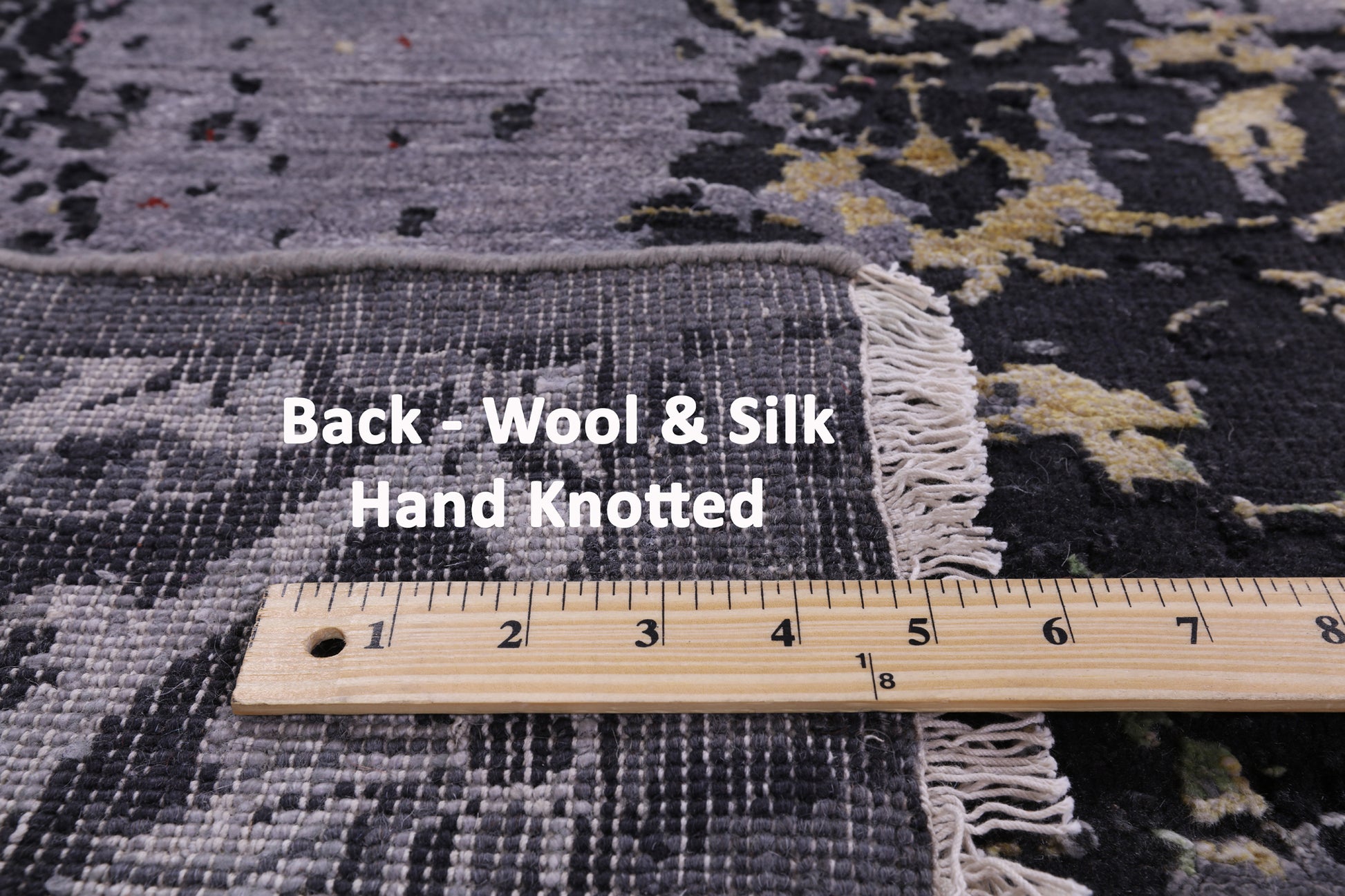 Abstract Contemporary Hand Knotted Wool & Silk Rug - 8' 2" X 10' 4" - Golden Nile