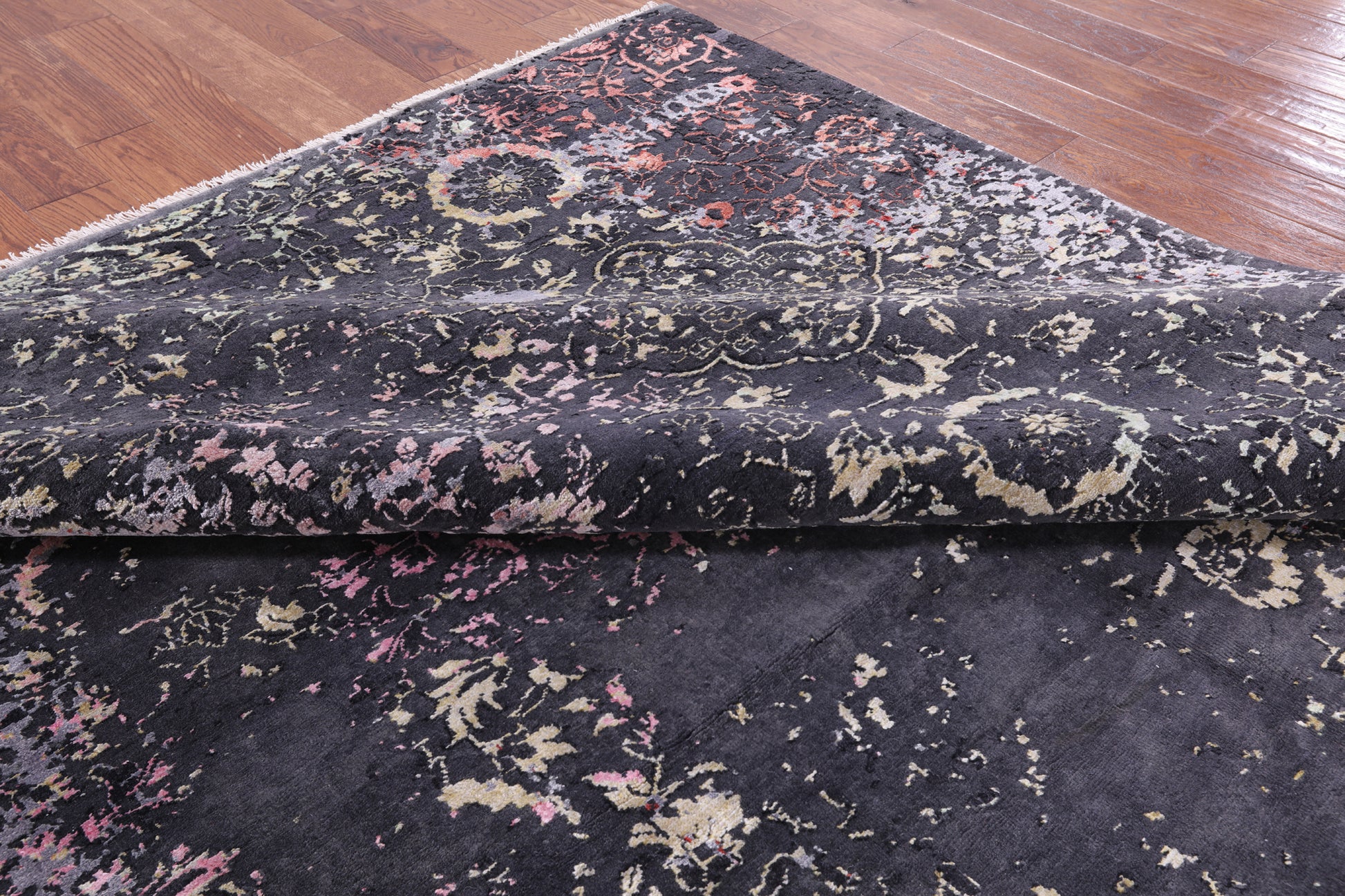 Abstract Contemporary Hand Knotted Wool & Silk Rug - 8' 2" X 10' 4" - Golden Nile