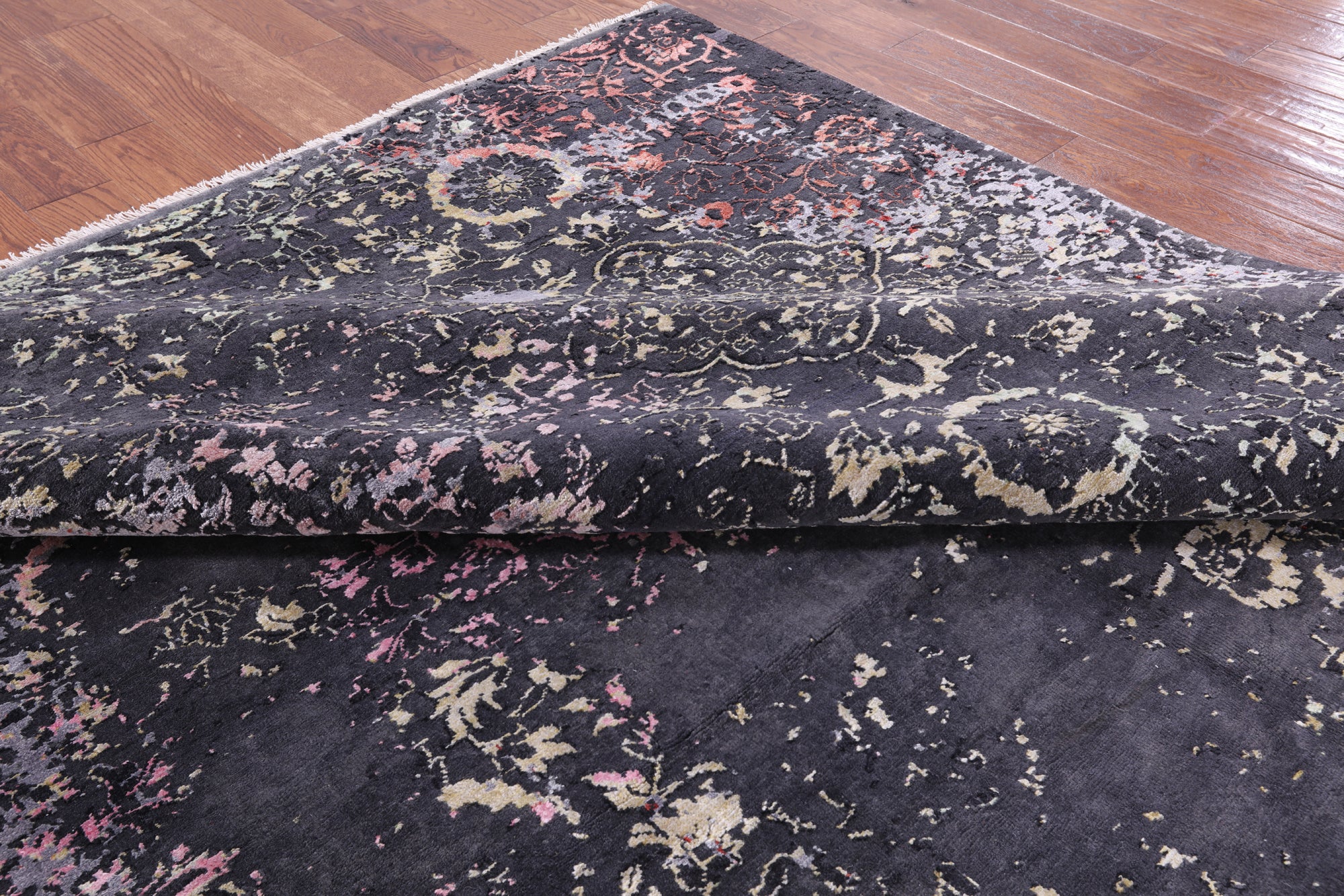 Abstract Contemporary Hand Knotted Wool & Silk Rug - 8' 2" X 10' 4" - Golden Nile