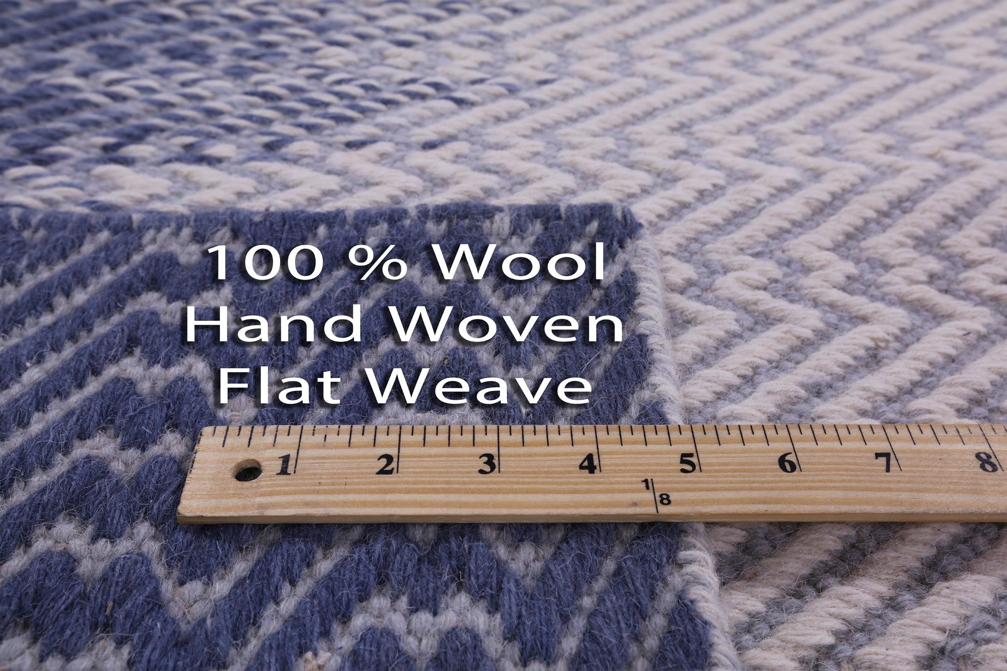 Flat Weave Wool Rug - 6' 1" X 9' 1" - Golden Nile
