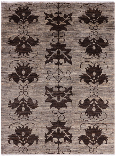 Tribal Persian Gabbeh Handmade Wool Rug - 4' 10" X 6' 5" - Golden Nile