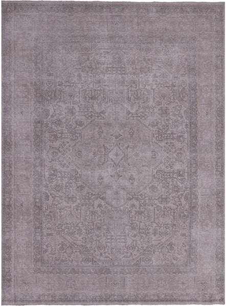 Ivory Persian Vintage White Wash Handmade Wool Rug - 9' 6" X 12' 1" - Golden Nile