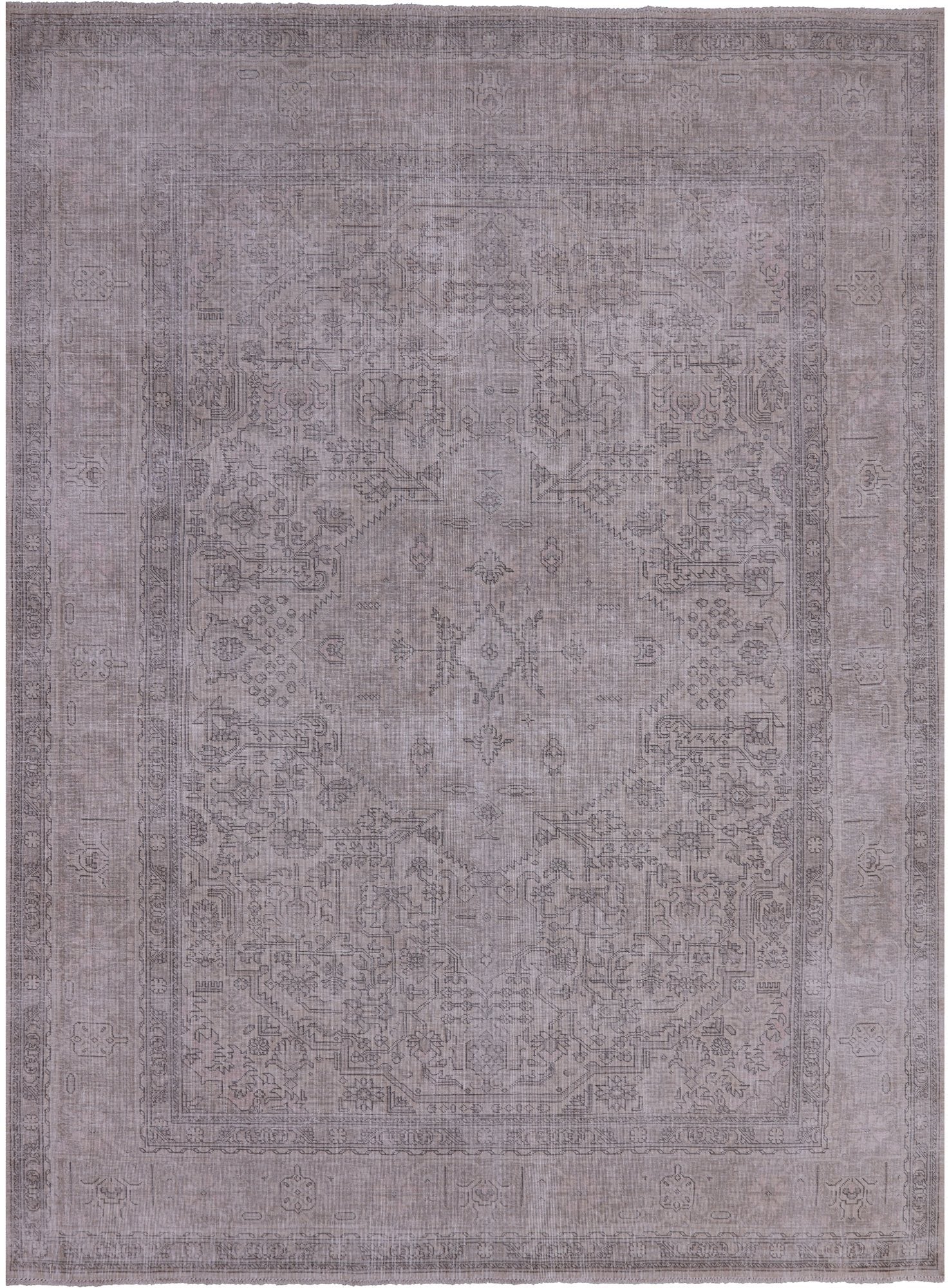 Ivory Persian Vintage White Wash Handmade Wool Rug - 9' 6" X 12' 1" - Golden Nile