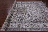 Ivory Persian Nain Hand Knotted Wool & Silk Rug - 8' 9" X 12' 5" - Golden Nile