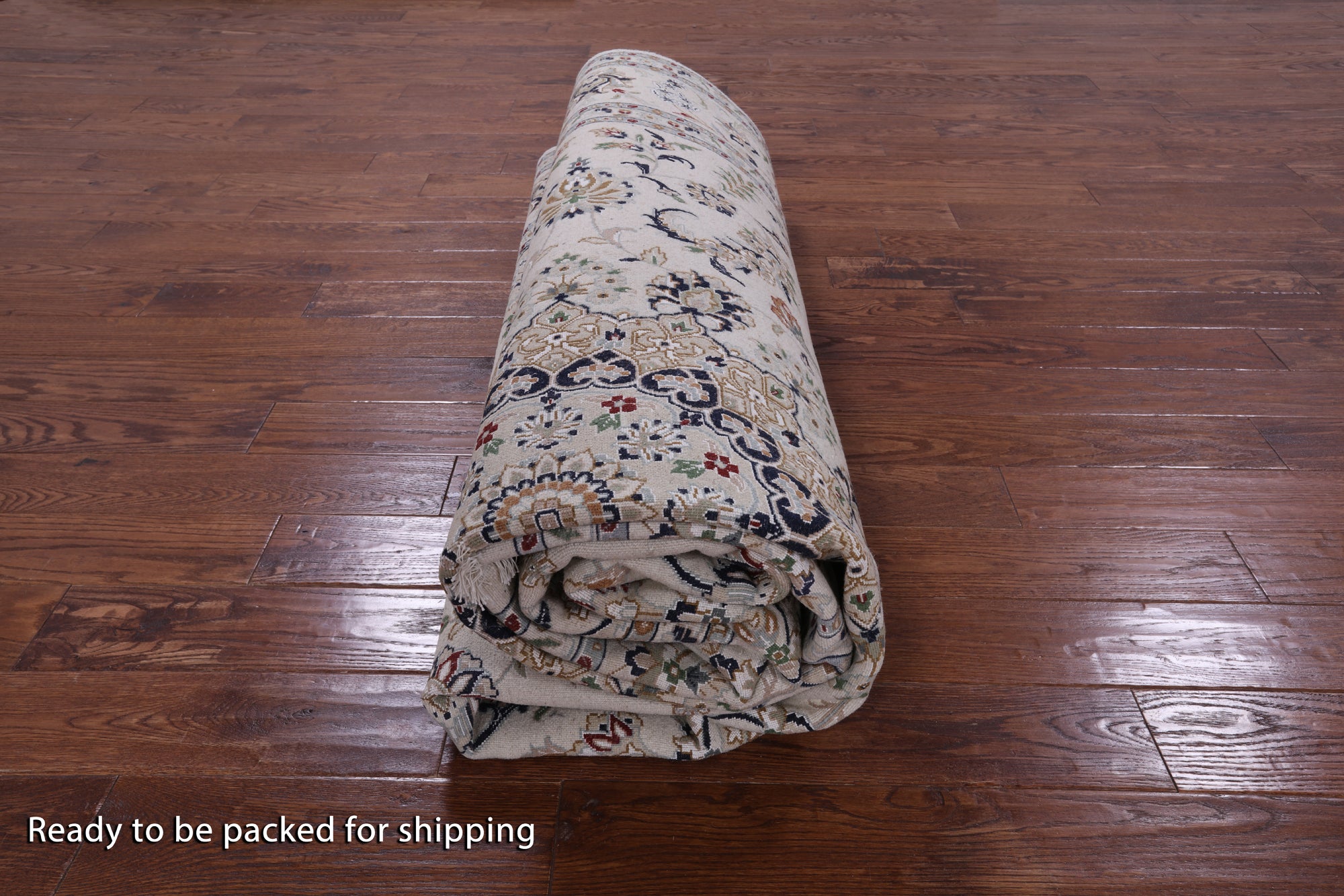 Ivory Persian Nain Hand Knotted Wool & Silk Rug - 8' 9" X 12' 5" - Golden Nile