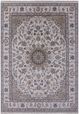 Ivory Persian Nain Hand Knotted Wool & Silk Rug - 8' 9" X 12' 5" - Golden Nile