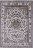 Ivory Persian Nain Hand Knotted Wool & Silk Rug - 8' 9" X 12' 5" - Golden Nile
