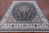 Persian Nain Hand Knotted Wool & Silk Rug - 7' 10" X 10' 1" - Golden Nile