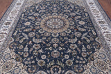 Persian Nain Hand Knotted Wool & Silk Rug - 7' 10" X 10' 1" - Golden Nile