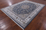 Persian Nain Hand Knotted Wool & Silk Rug - 7' 10" X 10' 1" - Golden Nile