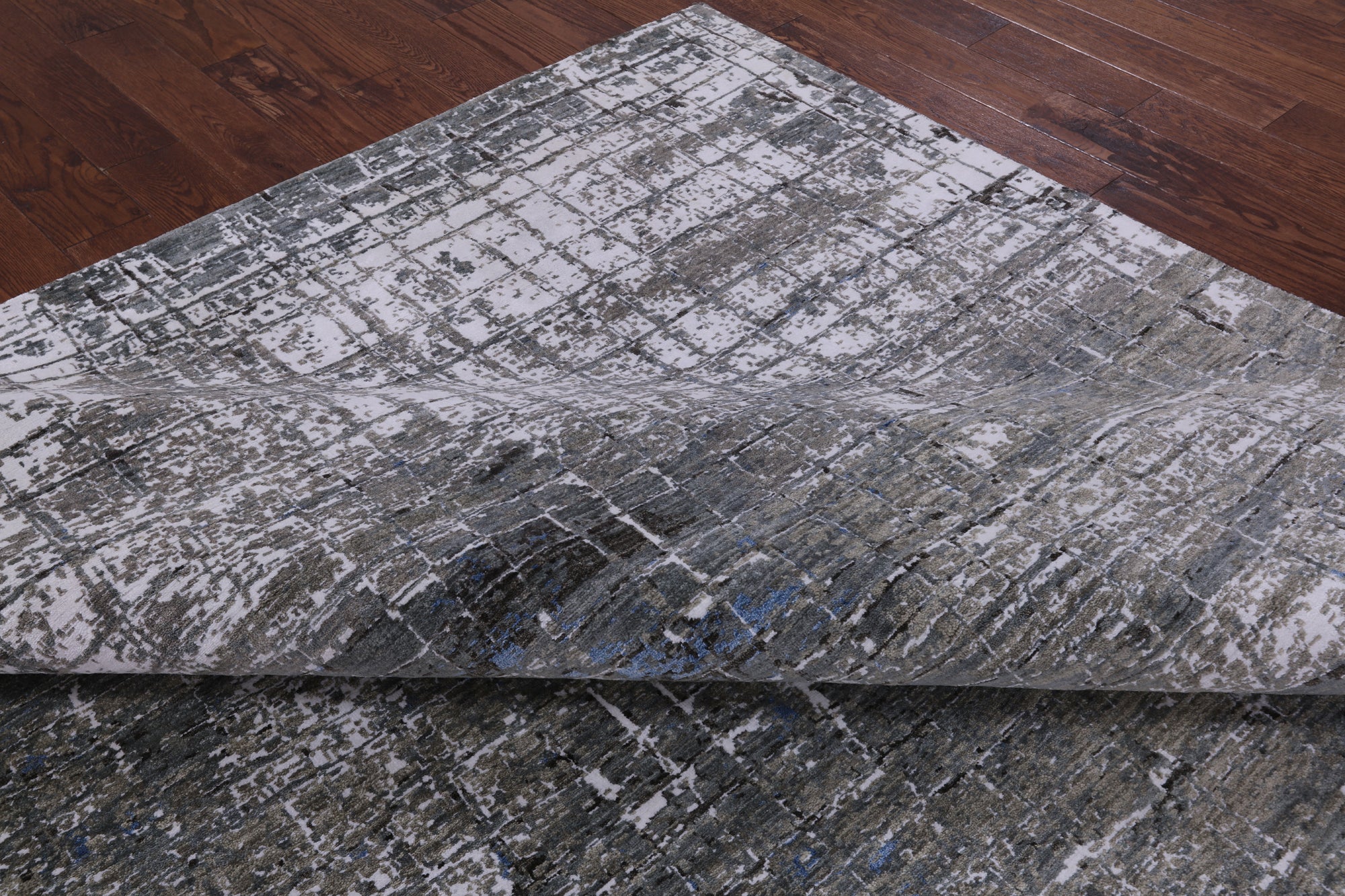 Abstract Contemporary Hand Knotted Wool & Silk Rug - 8' 11" X 12' 1" - Golden Nile