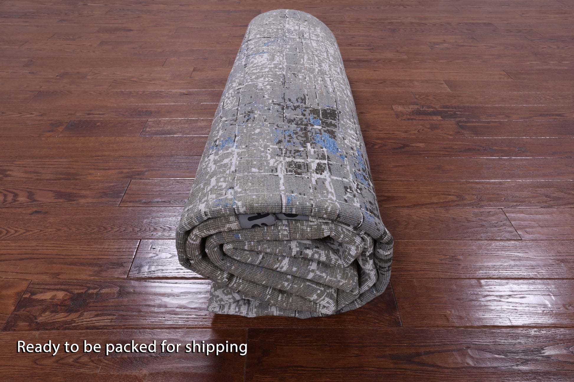Abstract Contemporary Hand Knotted Wool & Silk Rug - 8' 11" X 12' 1" - Golden Nile