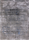 Abstract Contemporary Hand Knotted Wool & Silk Rug - 8' 11" X 12' 1" - Golden Nile