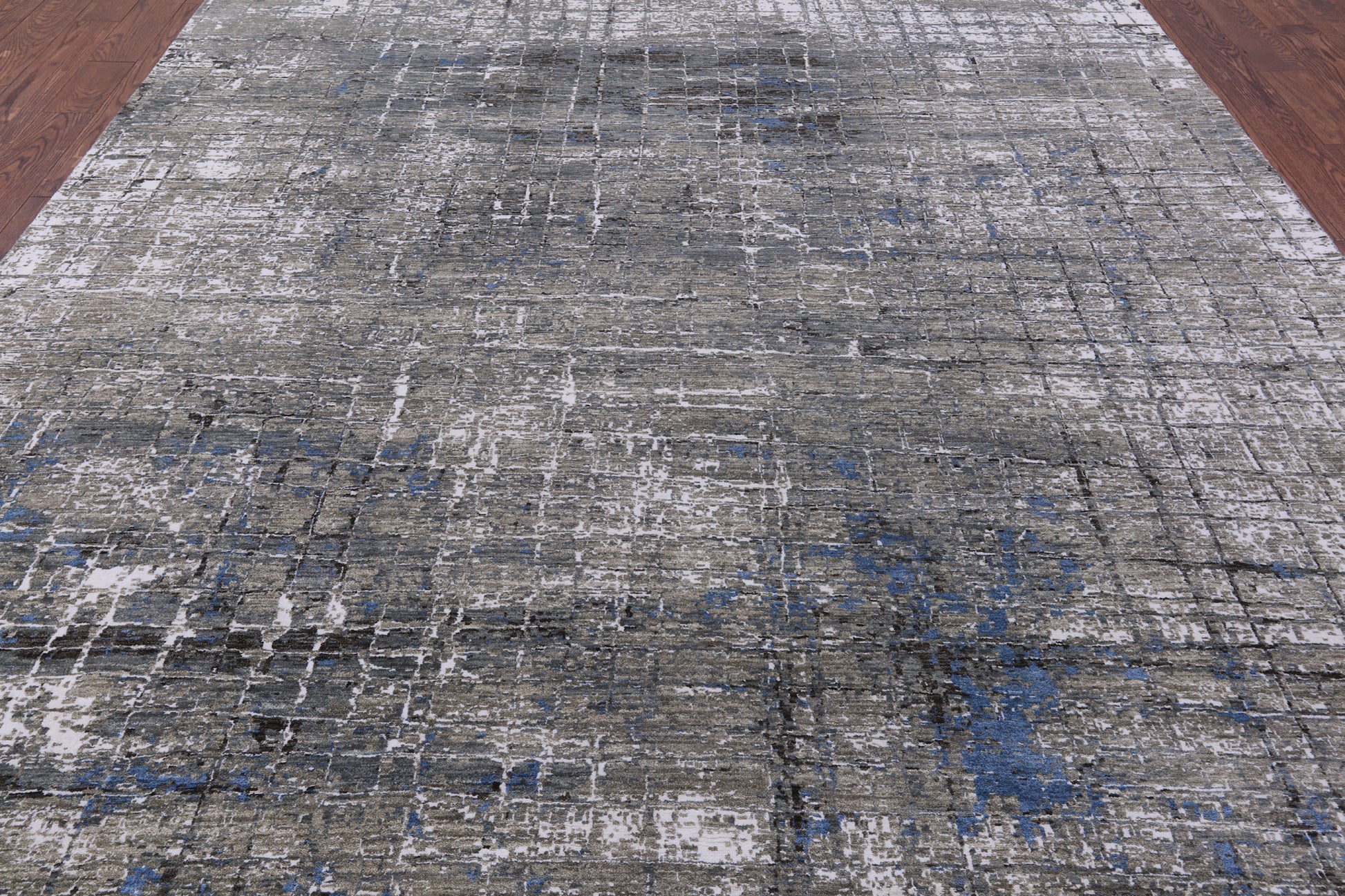Abstract Contemporary Hand Knotted Wool & Silk Rug - 8' 11" X 12' 1" - Golden Nile