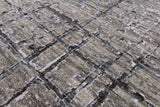 Abstract Contemporary Hand Knotted Wool & Silk Rug - 8' 11" X 12' 1" - Golden Nile