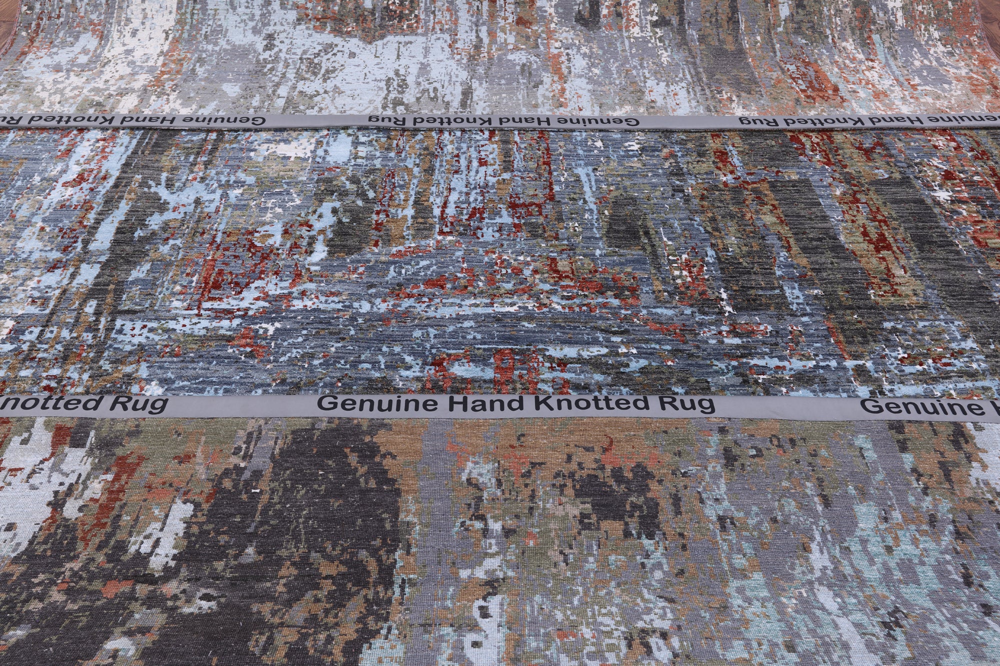 Modern Hand Knotted Wool & Silk Rug - 9' 1" X 12' 2" - Golden Nile