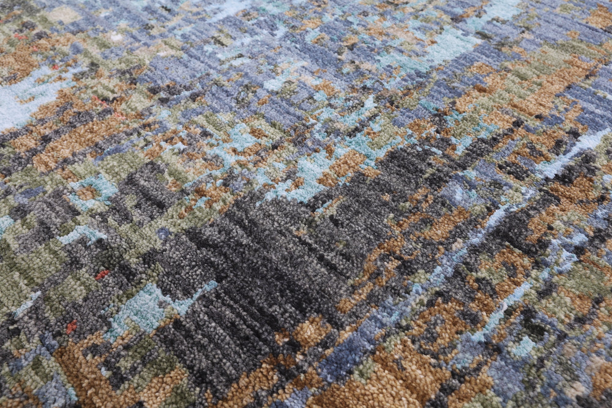 Modern Hand Knotted Wool & Silk Rug - 9' 1" X 12' 2" - Golden Nile
