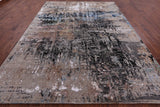 Abstract Modern Hand Knotted Wool & Silk Rug - 9' 1" X 12' 2" - Golden Nile