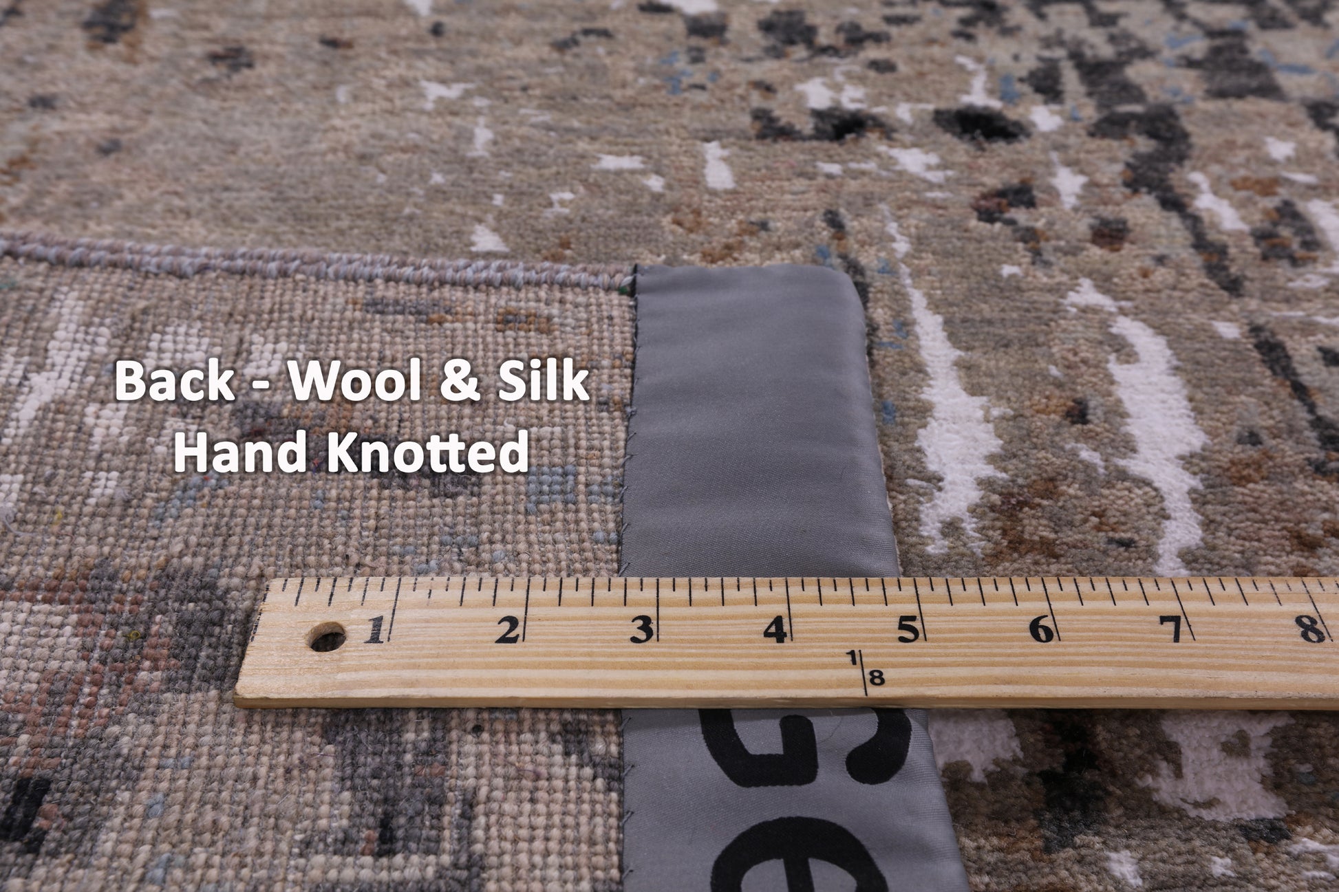 Abstract Modern Hand Knotted Wool & Silk Rug - 9' 1" X 12' 2" - Golden Nile