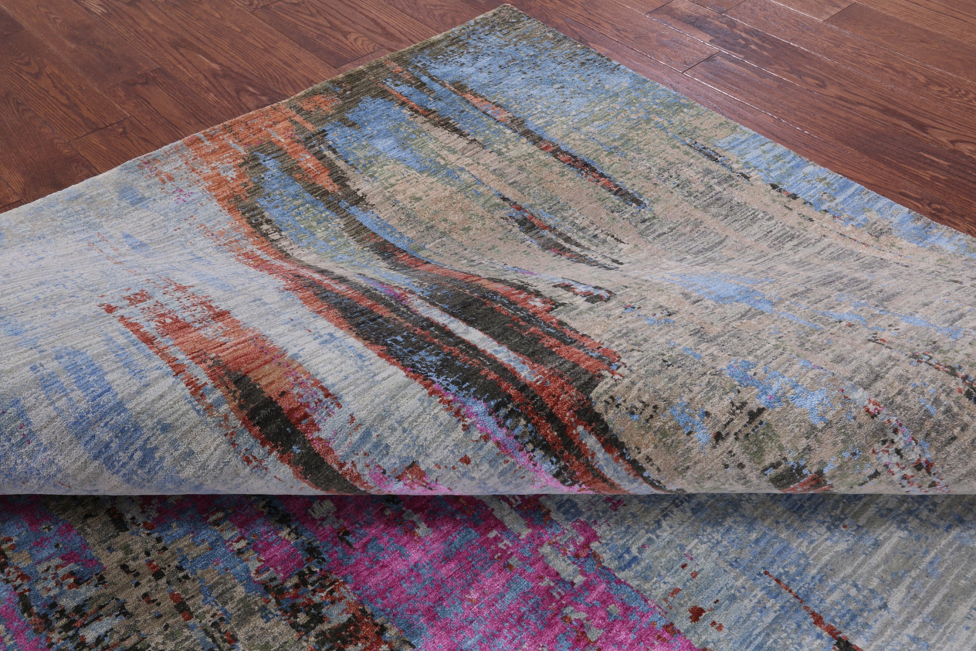 Modern Hand Knotted Wool & Silk Rug - 8' 1" X 10' 4" - Golden Nile