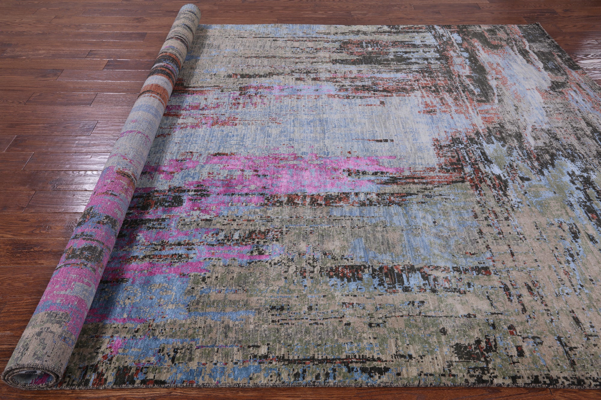 Modern Hand Knotted Wool & Silk Rug - 8' 1" X 10' 4" - Golden Nile