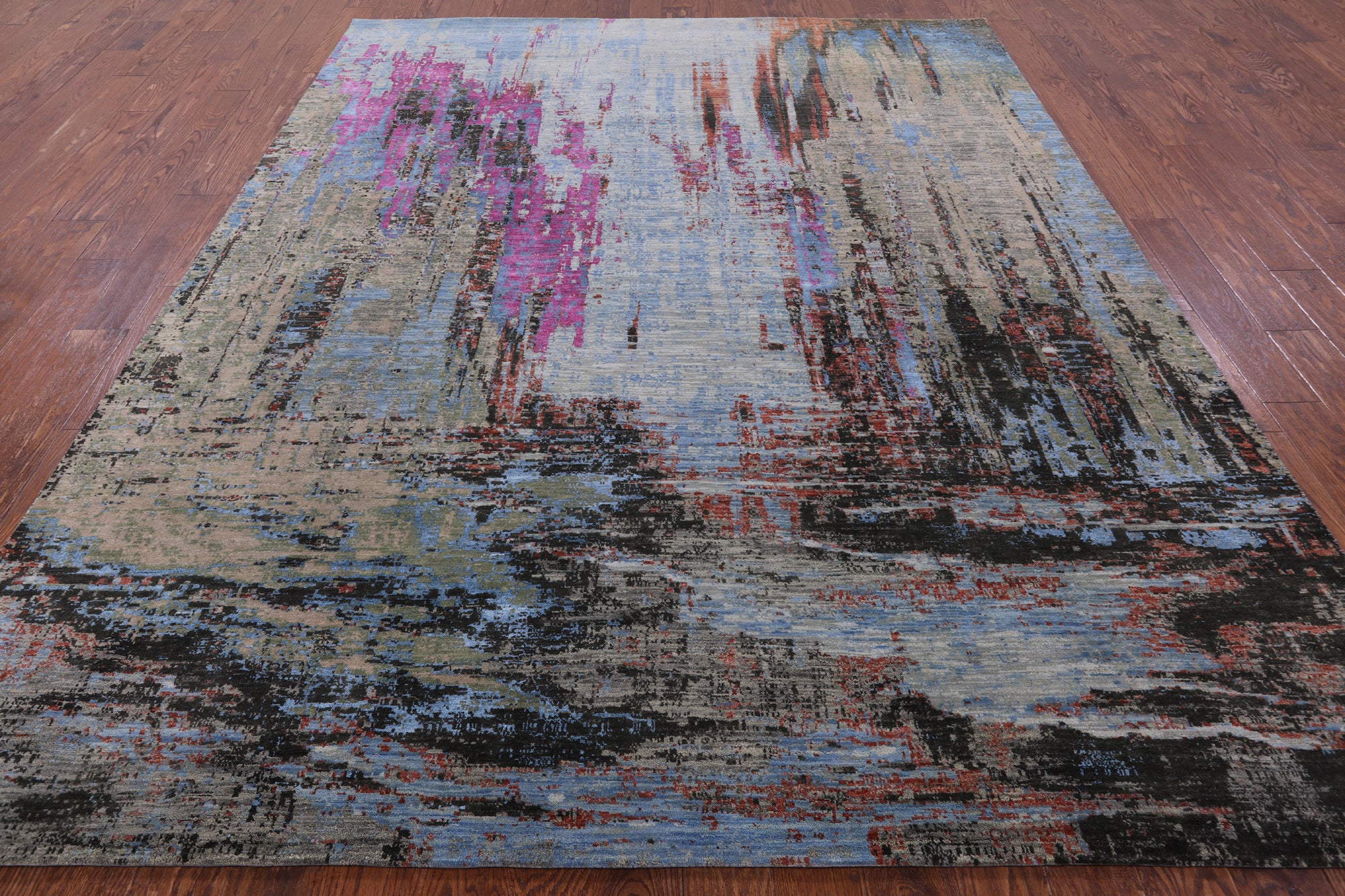 Modern Hand Knotted Wool & Silk Rug - 8' 1" X 10' 4" - Golden Nile