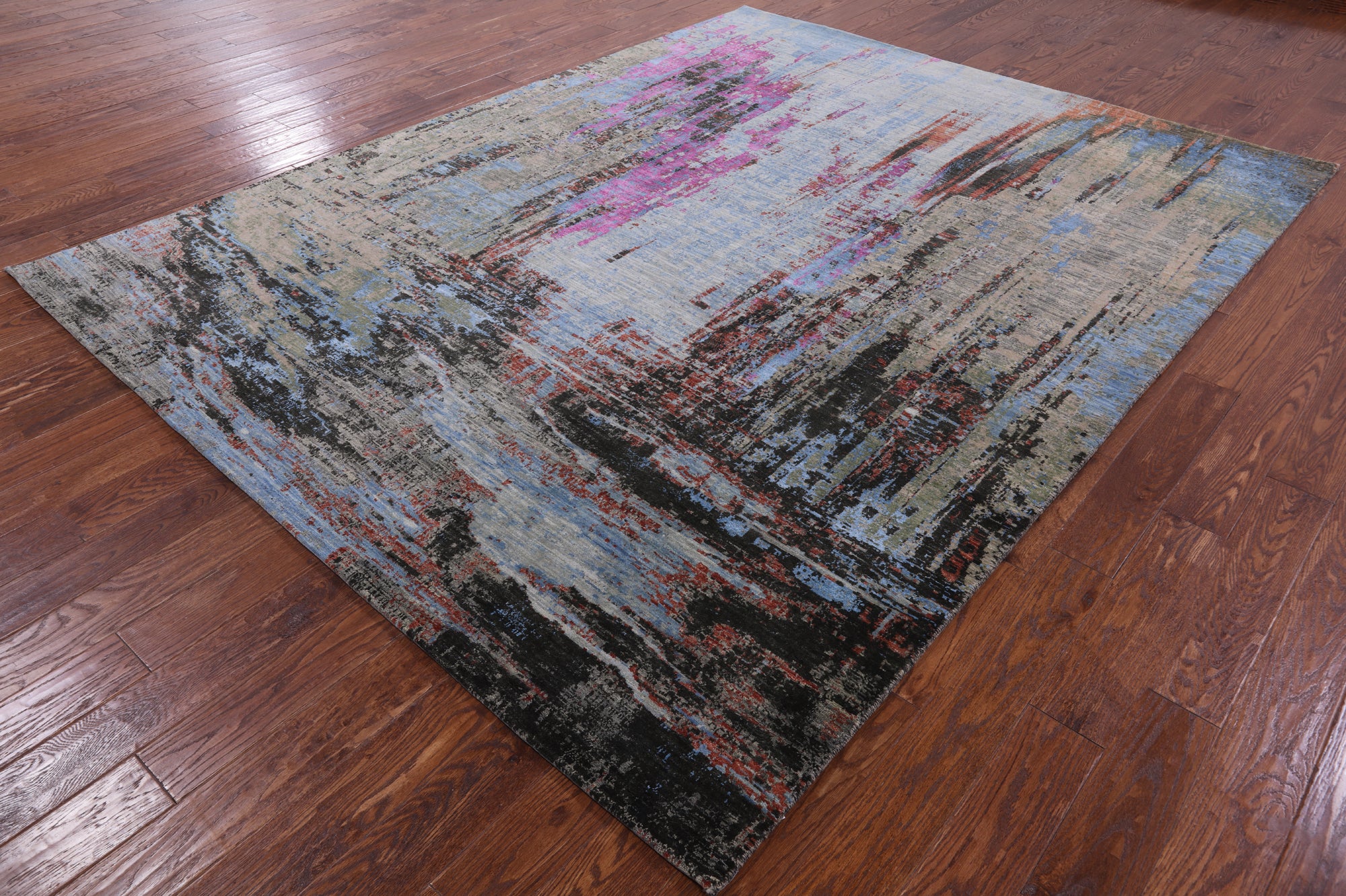 Modern Hand Knotted Wool & Silk Rug - 8' 1" X 10' 4" - Golden Nile