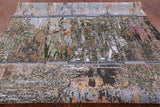 Abstract Modern Hand Knotted Wool & Silk Rug - 8' 1" X 10' 4" - Golden Nile