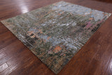 Abstract Modern Hand Knotted Wool & Silk Rug - 8' 1" X 10' 4" - Golden Nile