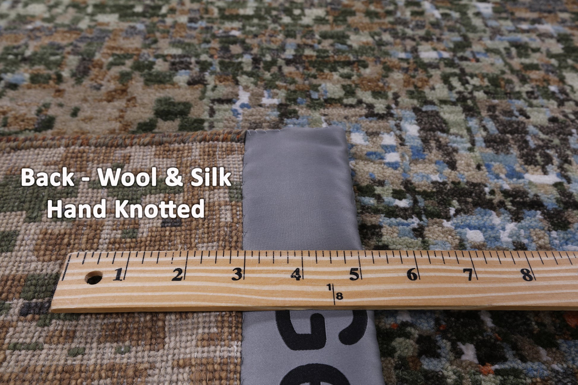 Abstract Modern Hand Knotted Wool & Silk Rug - 8' 1" X 10' 4" - Golden Nile
