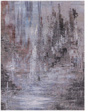 Abstract Modern Hand Knotted Wool & Silk Rug - 8' 0" X 10' 2" - Golden Nile