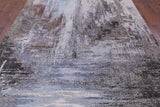 Abstract Modern Hand Knotted Wool & Silk Rug - 8' 0" X 10' 2" - Golden Nile