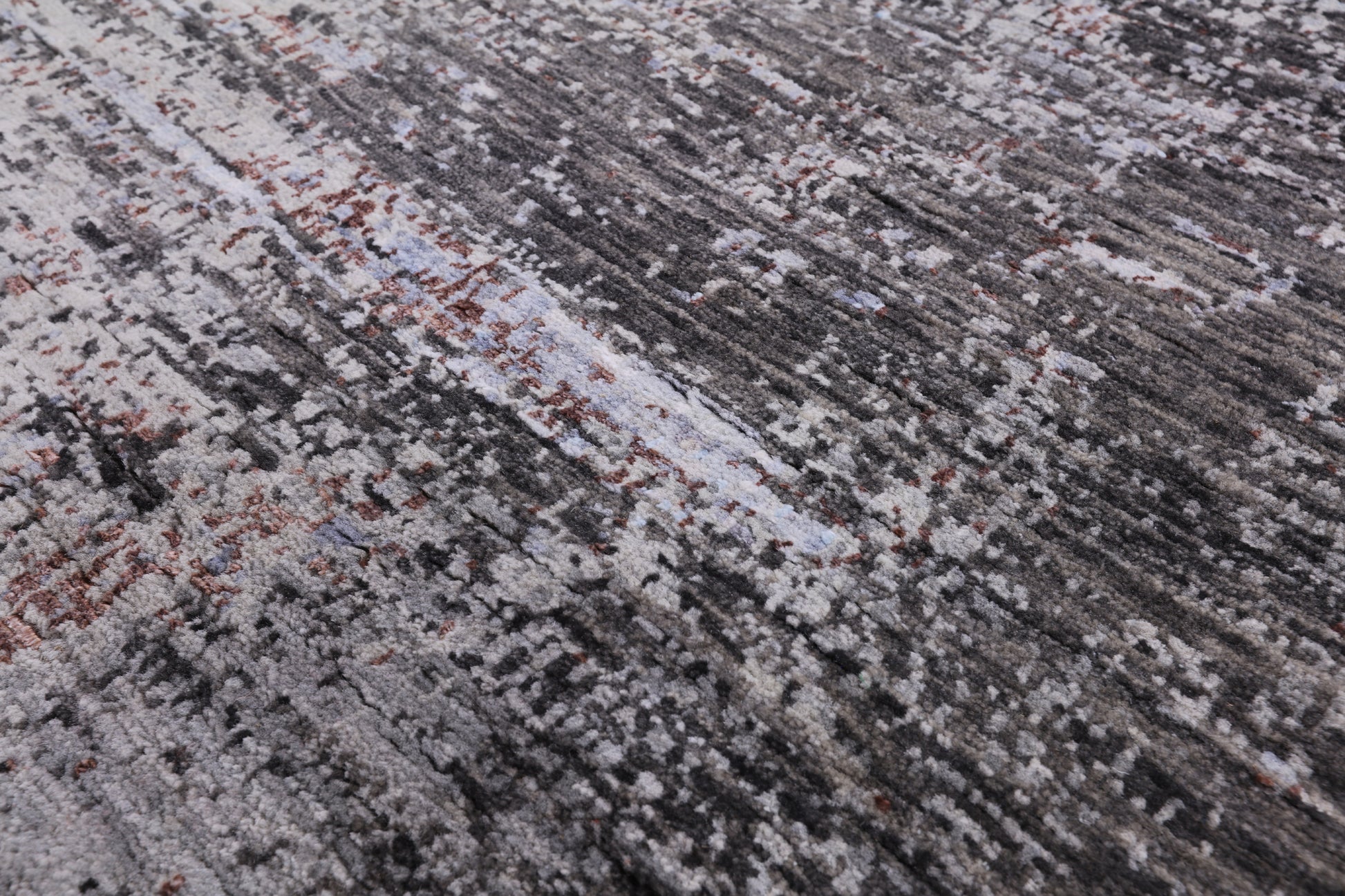 Abstract Modern Hand Knotted Wool & Silk Rug - 8' 0" X 10' 2" - Golden Nile