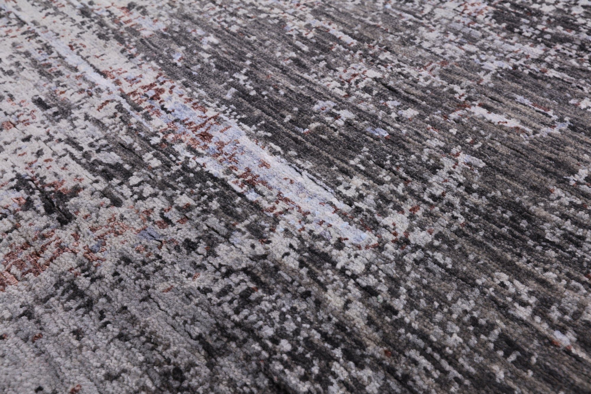 Abstract Modern Hand Knotted Wool & Silk Rug - 8' 0" X 10' 2" - Golden Nile