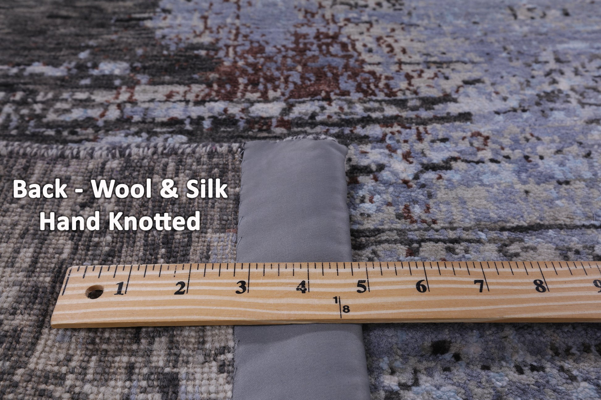 Abstract Modern Hand Knotted Wool & Silk Rug - 8' 0" X 10' 2" - Golden Nile