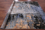 Abstract Modern Handmade Wool & Silk Rug - 7' 11" X 10' 2" - Golden Nile