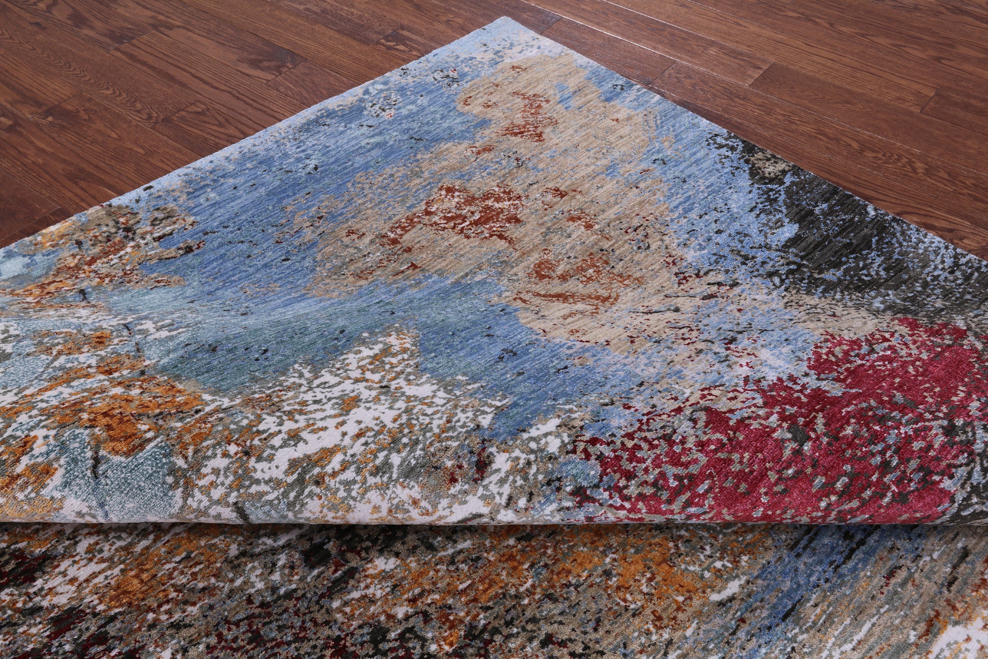 Modern Hand Knotted Wool & Silk Rug - 8' 1" X 10' 1" - Golden Nile